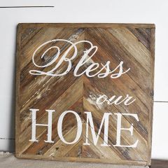 Rustic Bless Our Home Sign