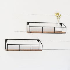 Classic Industrial Wall Accent Shelf Set of 2