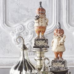 Glitter Halloween Pumpkin Head Figure Set of 2