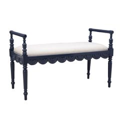 Scalloped Edge Juliet Bench Blue
