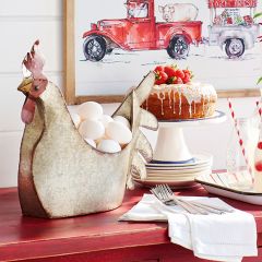 Galvanized Metal Rooster Planter