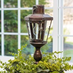 Aged Solar Pedestal Lantern
