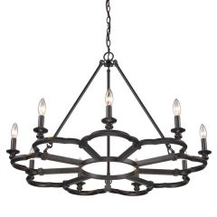 Smithsonian Saxon 9 Light Chandelier in Aged Bronze