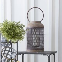 Antiqued Farmhouse Candle Lantern
