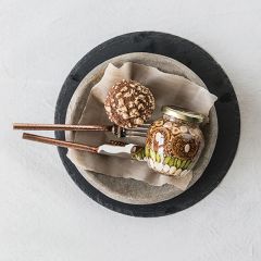 Round Dark Slate Cheese Board