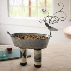 Galvanized Metal Deer Double Wine Topper