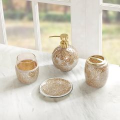 4 Piece Elegant Mosaic Bath Accessory Set