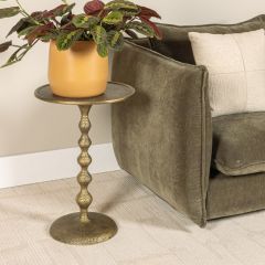 Round Hammered Metal Table