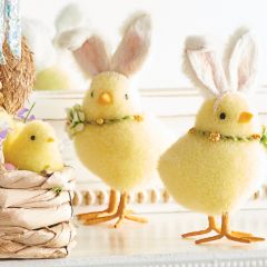 Baby Chick Figure With Rabbit Ears Set of 4