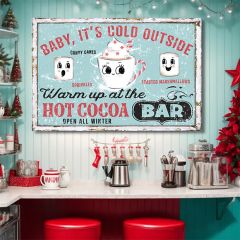 Baby It's Cold Outside Hot Cocoa Bar Canvas Wall Art