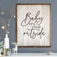 Baby It's Cold Outside Whitewash Wall Art