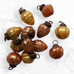 Bagged Mini Embossed Mercury Glass Ornaments Set of 36