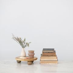 Ball Foot Carved Wood Riser