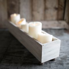 Ball Footed Whitewash Wood Display Box