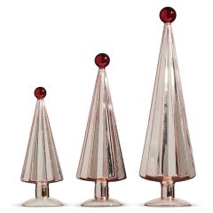 Ball Tip Glass Tree Set of 3