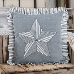 Barn Star Throw Pillow With Ruffled Edge