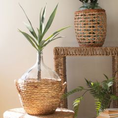 Basket Wrapped Demijohn Vase