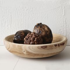 Round Paulownia Wood Bowl