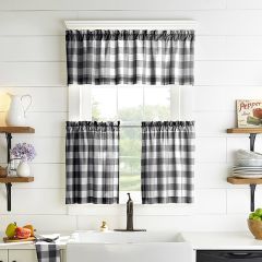 Black and White Buffalo Check Valance and Tier Curtain Collection