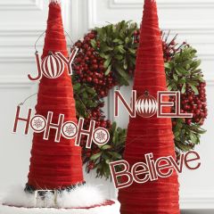 Cutout Christmas Word Ornaments Set of 4