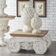 Distressed Ionic Capital Coffee Table