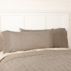 Rustic Farmhouse Ticking Stripe Standard Pillow Case Set of 2 Charcoal