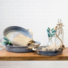 Large Metal Trays Set of 3