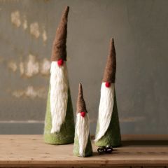 Vintage Inspired Cone Santa Decor Set of 3