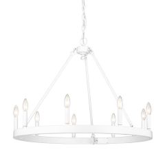 Matte White 9 Light Ring Chandelier