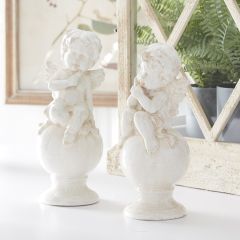 Cherub Angel On Orb Figurine Set of 2
