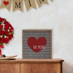 Be Mine Red Heart Gray Wall Art