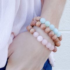 Rosewood Bead Bracelet Set of 3