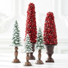 Beaded Berry Cone Tree Set of 2