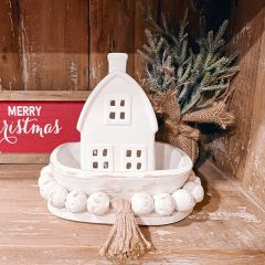Beaded Decorative Clay Bowl