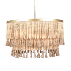 Beaded Drum Chandelier With Tassels