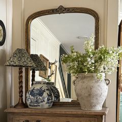 Beaded Edge Gold Frame Mirror