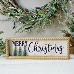 Beaded Edge MERRY CHRISTMAS Tabletop Sign