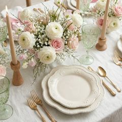 Beaded Edge Scalloped Stoneware Salad Plate