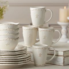 Beaded Edge Stoneware Coffee Mug