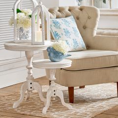 Beaded Edge Wooden Side Table Set of 2