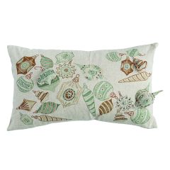 Beaded Holiday Ornaments Lumbar Pillow