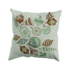 Beaded Holiday Ornaments Square Throw Pillow