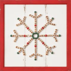 Beaded Snowflake Framed Sign