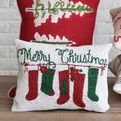 Beaded Stocking Christmas Pillow