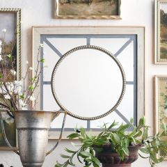 Beaded Sunburst Wood Framed Mirror