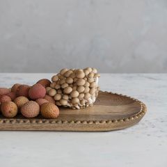 Beaded Wood Oval Tray