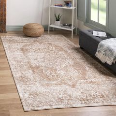 Beautiful Beige Patterned Area Rug