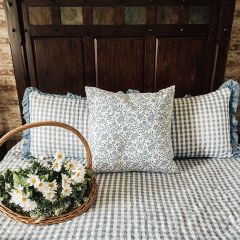 Beautiful Blue Block Print Accent Pillow Collection