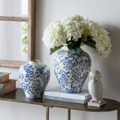 Beautiful Blue Floral Ceramic Vase One of Each