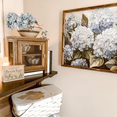 Beautiful Blue Hydrangeas Square Canvas Printed Wall Art